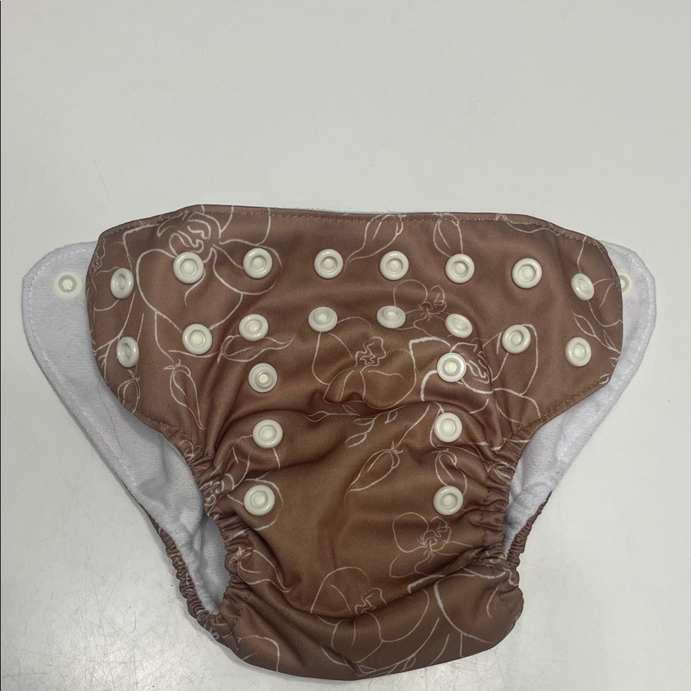 Adjustable Brown Floral Baby Diaper Cover